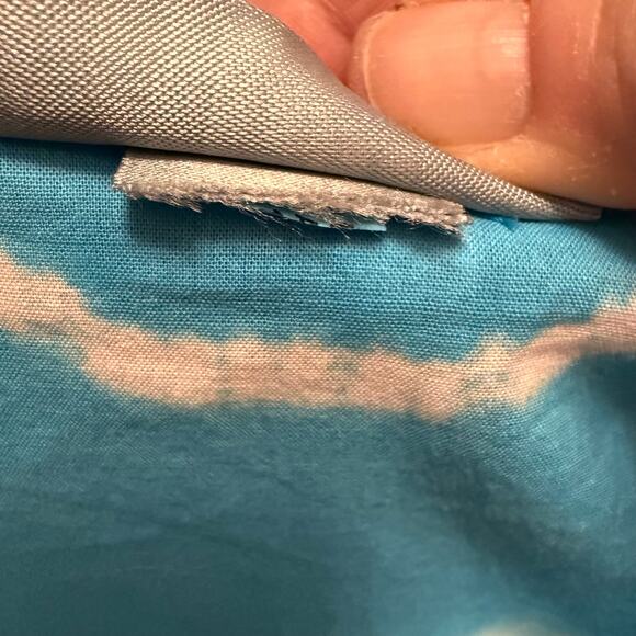 Catherine's Sky Blue & White Tie Dye Embroidered Top (Size 2X) - Picture 6 of 7